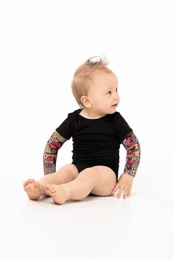 Monsters City Baby Tattoo Bodysuit, Infant's Tattoo Sleeve