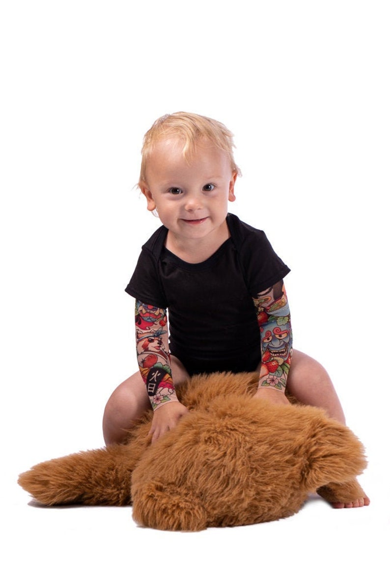 Funny Baby Clothing Japan Style Baby Tattoo Bodysuit Kids Halloween Costume Baby Halloween Bodysuit Infant/'s Tattoo Sleeve Bodysuit