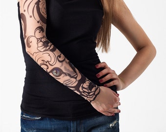 Unisex MYSTIC CAT Mesh Tattoo Sleeve Large Temporary Tattoo - Etsy Finland Unisex MYSTIC CAT Mesh Tattoo Sleeve Large Temporary Tattoo - Etsy Finland