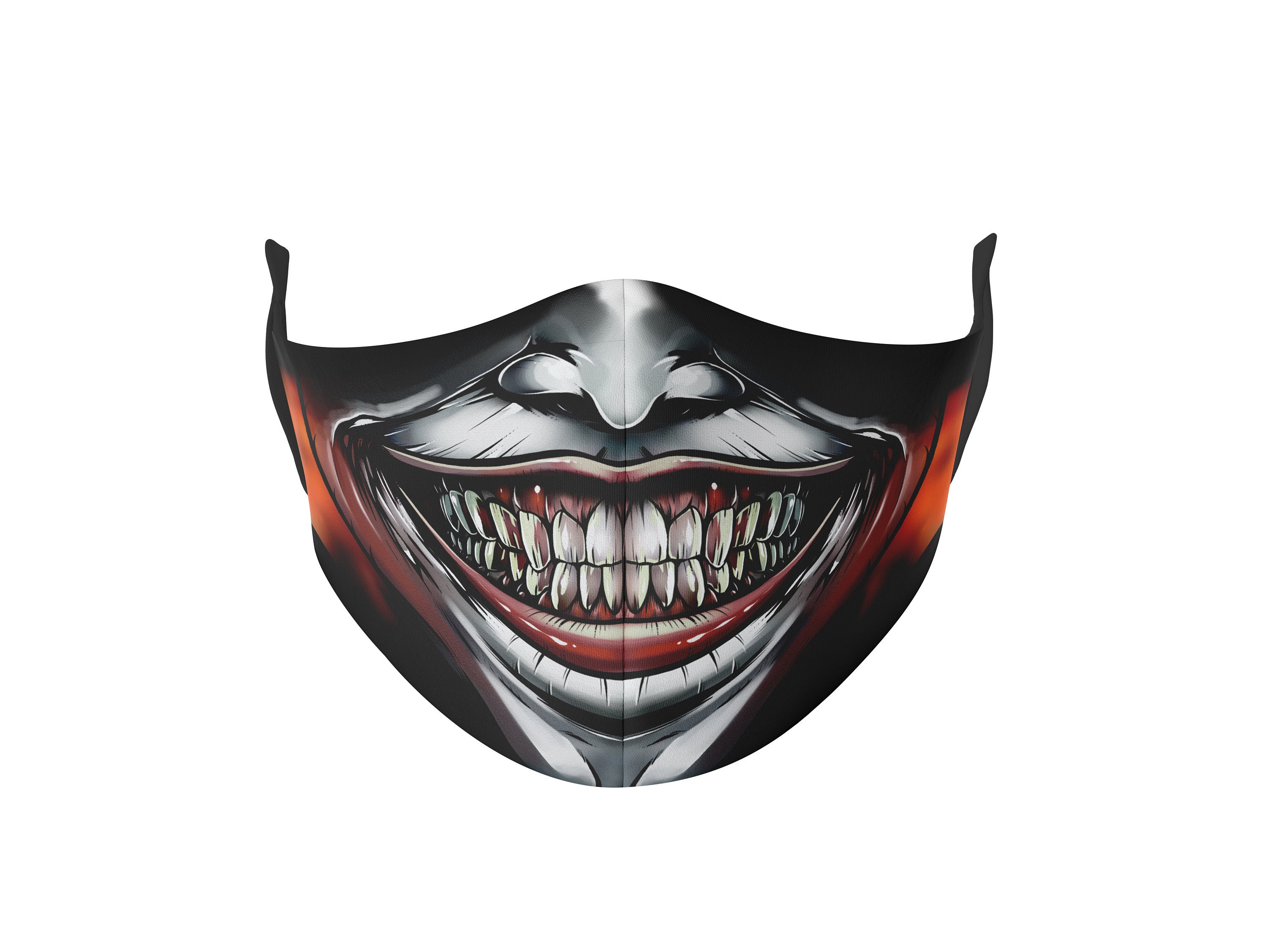 3 Layers Face Mask Halloween Joker Face Mask Comic Reusable Etsy