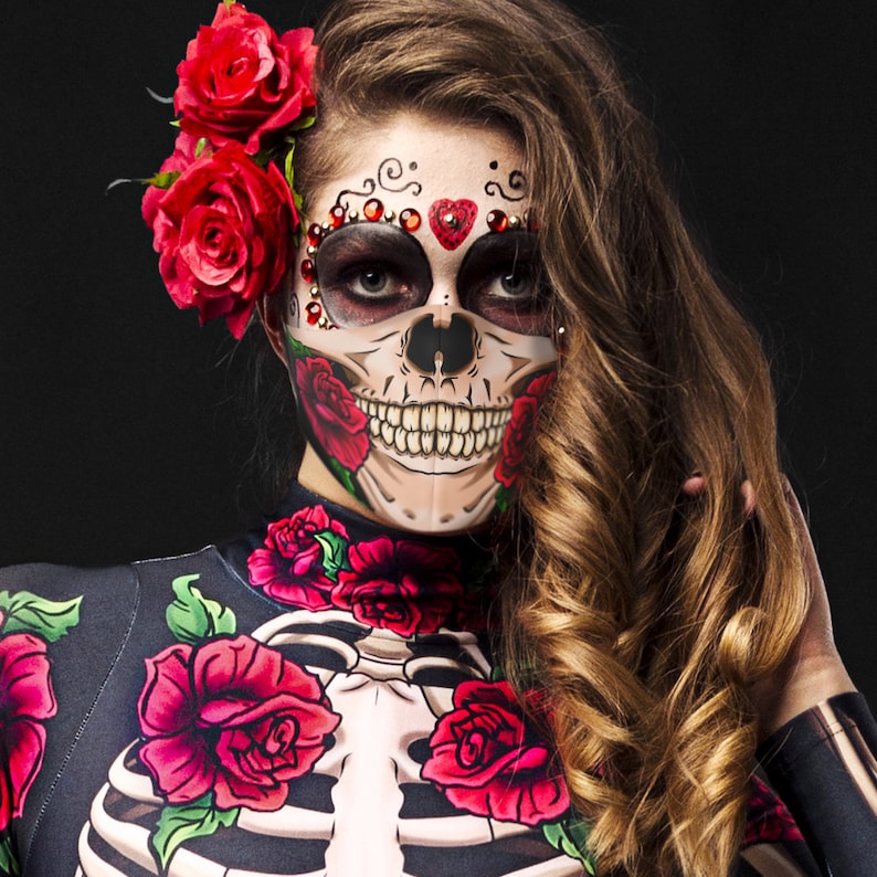 LADY DEATH Disfraz de Halloween para mujer, Esqueleto de cuerpo completo para adultos, Disfraz de esqueleto, Disfraz de Halloween Sugarskull, Disfraz de Día de Muertos imagen 8