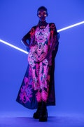 NEON FLOWERS UV Light Set Costume, Neon Bodysuit, Rave Onsie, Festival Outfit, Burning Man Clothing, Halloween Costume, Rainbow Clothing Set