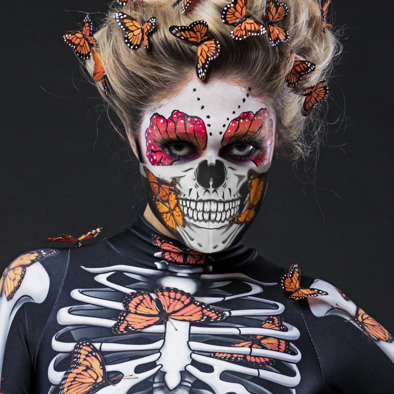 LADY BUTTERFLY Skeleton Halloween Costume & WINGS, Skeleton and Monarchy Butterlies Costume, Day of the Dead Costume, Halloween Costume image 6