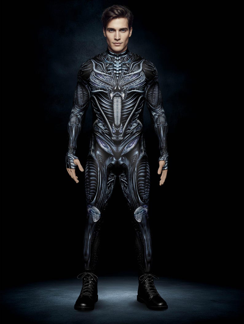 ALIEN ARMOR Mens Halloween Costume, Adult Gothic Cosplay Costume, Metal ...