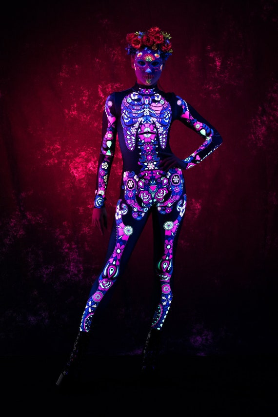neon skeleton dress Amazon.com: Fun World Funky Punk Bones Women's Costume, Multi, Small/Medium: Adult Sized Costumes: Clothing, Shoes & Jewelry