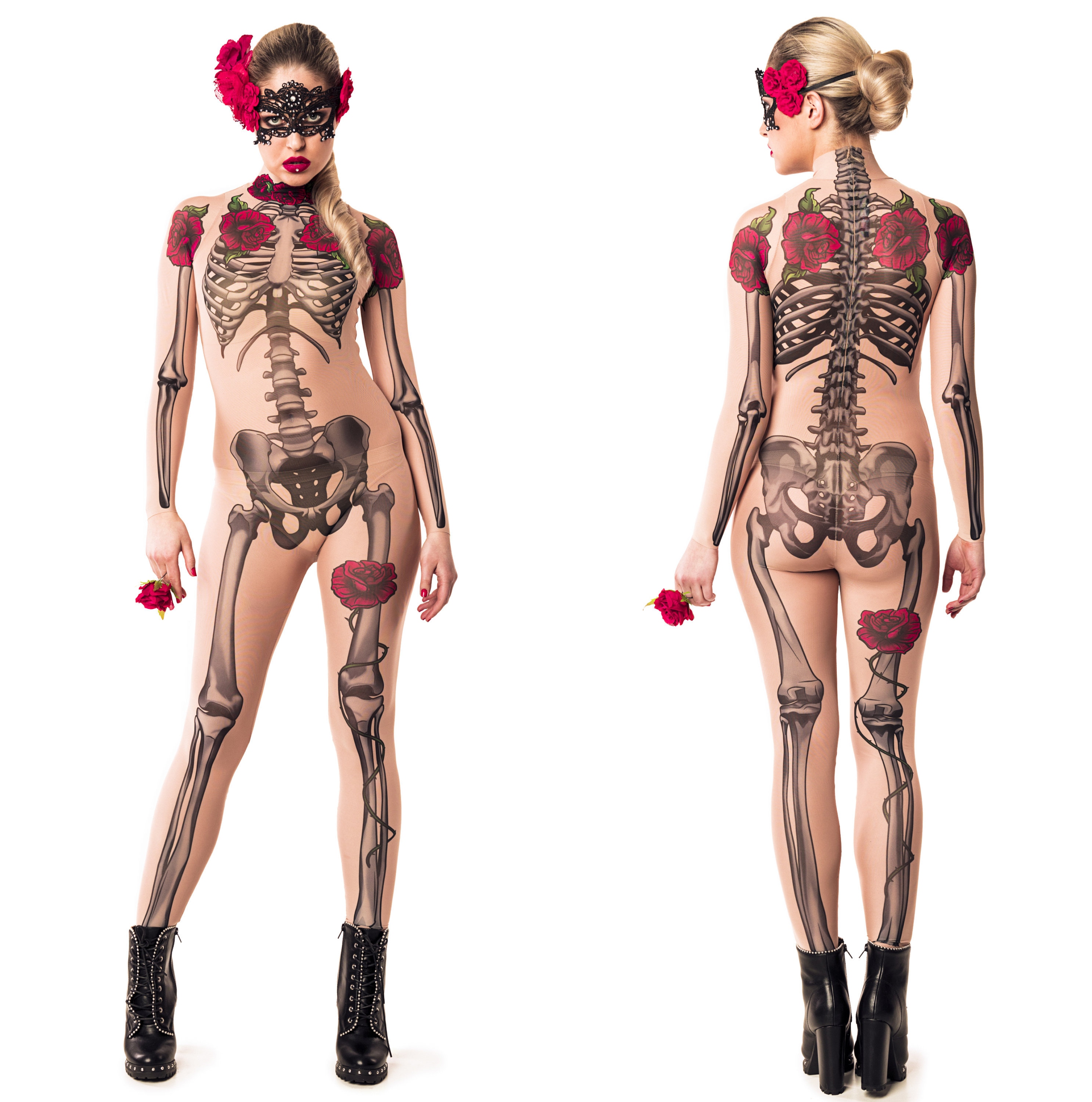 TATTOO SKELETON Full Body Catsuit, Skeleton Catsuit, Halloween Costume, Halloween Jumpsuit, Mesh Costume, Fake Tattoo Costume, Los Muertos