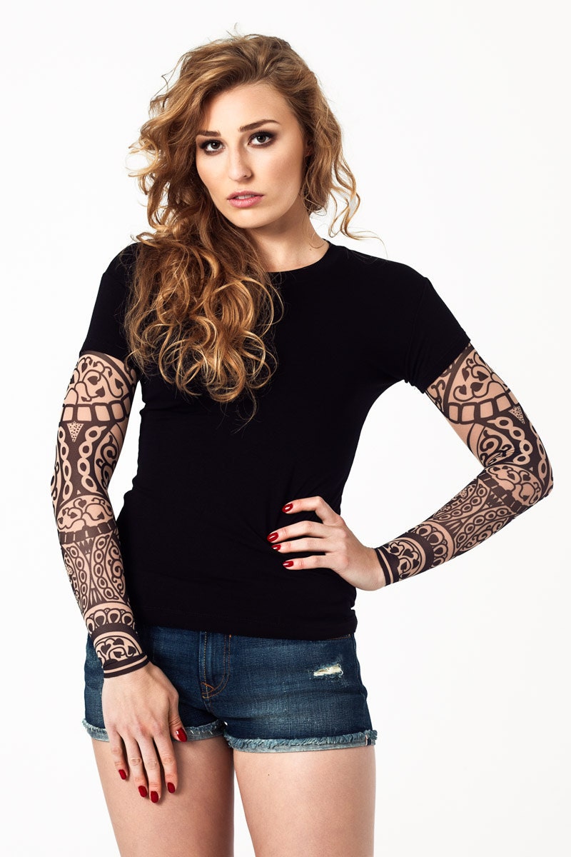 fake tattoo long sleeve shirt
