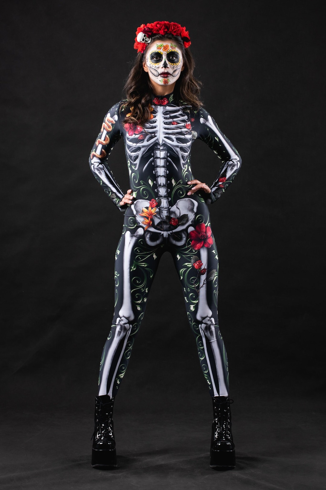 Disfraz Esqueleto Body Calavera Mujer Disfraces De Esqueleto