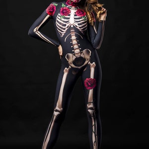 LADY DEATH Disfraz de Halloween para mujer, Esqueleto de cuerpo completo para adultos, Disfraz de esqueleto, Disfraz de Halloween Sugarskull, Disfraz de Día de Muertos imagen 5