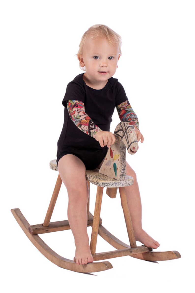 Funny Baby Clothing Japan Style Baby Tattoo Bodysuit Kids Halloween Costume Baby Halloween Bodysuit Infant/'s Tattoo Sleeve Bodysuit