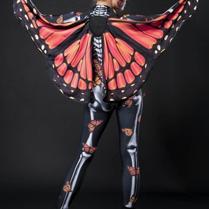 LADY BUTTERFLY Skeleton Halloween Costume & WINGS, Skeleton and Monarchy Butterlies Costume, Day of the Dead Costume, Halloween Costume image 2