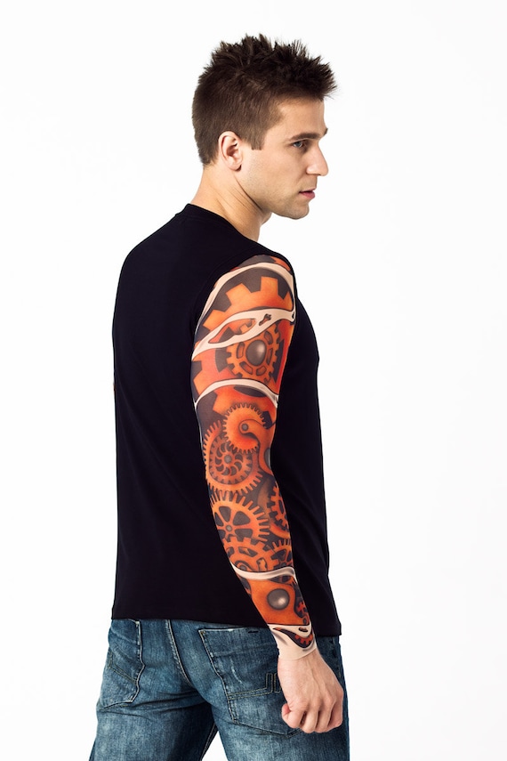 Mens Top With TIME FOR MACHINES (in Color) Temporary Tattoo