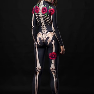 LADY DEATH Halloween Costume for Women, Adult Full Body Skeleton, Skeleton Costume, Sugarskull Halloween Costume, Day of the Dead Costume image 3