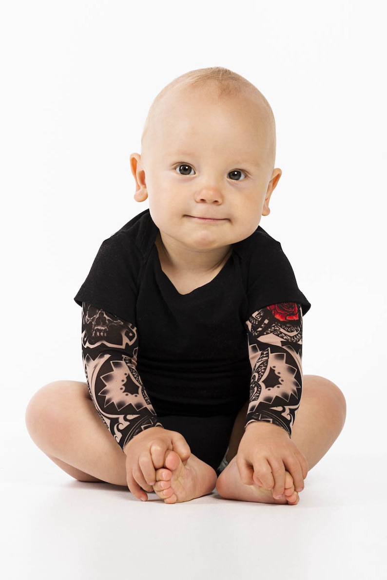 Halloween Dark Skull Tribal Baby Tattoo Bodysuit Tattoo Etsy