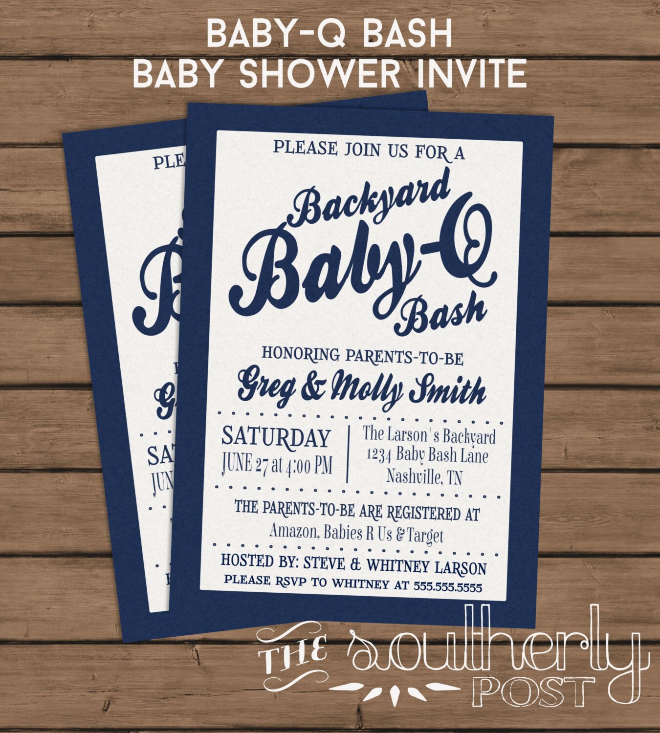 BABYQ Baby Shower Invitation Couples Baby Shower Backyard Etsy