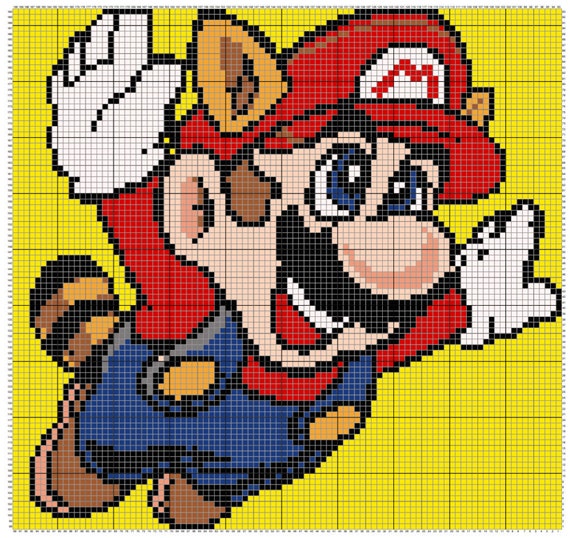 Graph Paper Art Mario