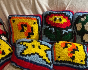 Super Mario Power Up Pillows Double-Sided