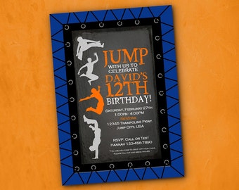 Jump Trampoline Birthday Party Invitation