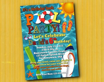 Pool Party verjaardagsuitnodiging Bash