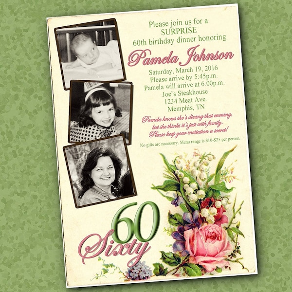 Milestone Floral Birthday Party Invitation