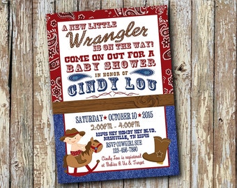 Western Cowboy Baby Shower Invitation