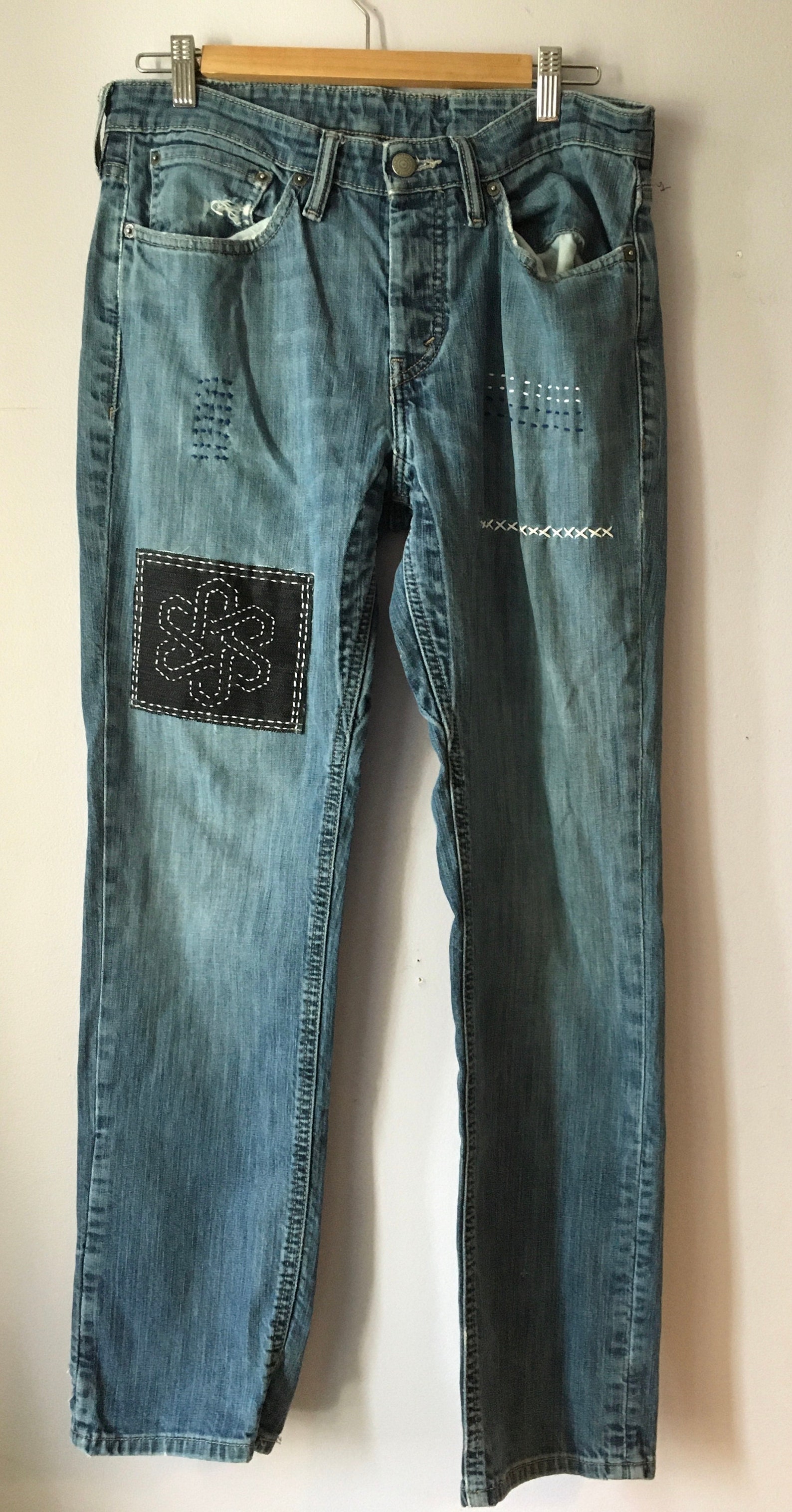 Vintage Men Levis 511 Jeans Boro Sashiko mending Size W34L32 | Etsy