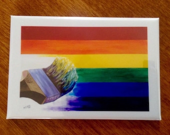 Gay Pride Flag Magnet/LGBTQ Pride Flag Magnet/Unfinished Business Magnet