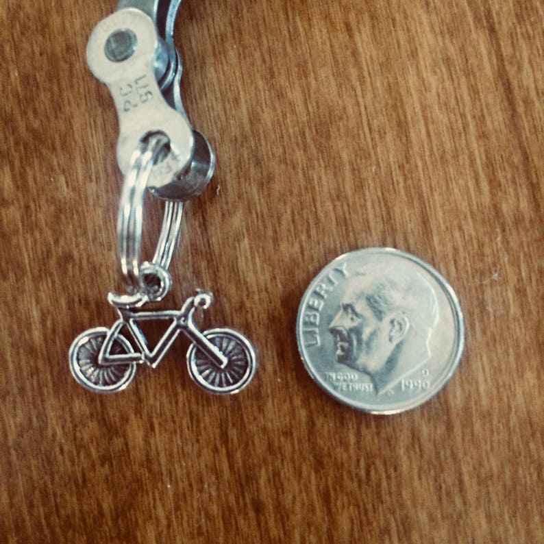 Bike Chain Keychain/Cyclist Gift/Bike Charm/Recycled Bike Chain image 4