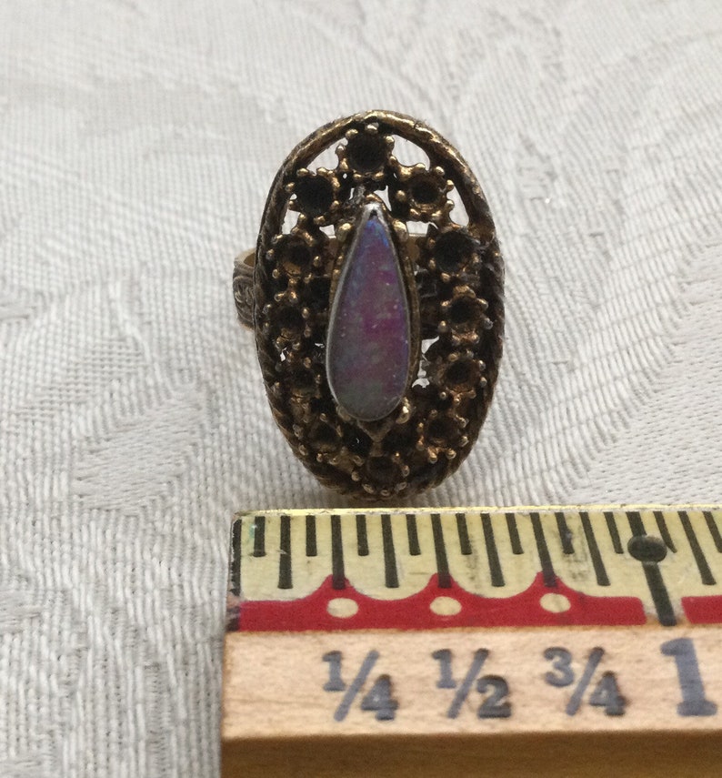 Vintage Style Jewelry Fire Opal Ring Upcycled Jewelry