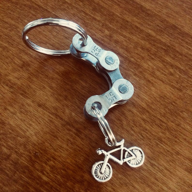 Bike Chain Keychain/Cyclist Gift/Bike Charm/Recycled Bike Chain image 3