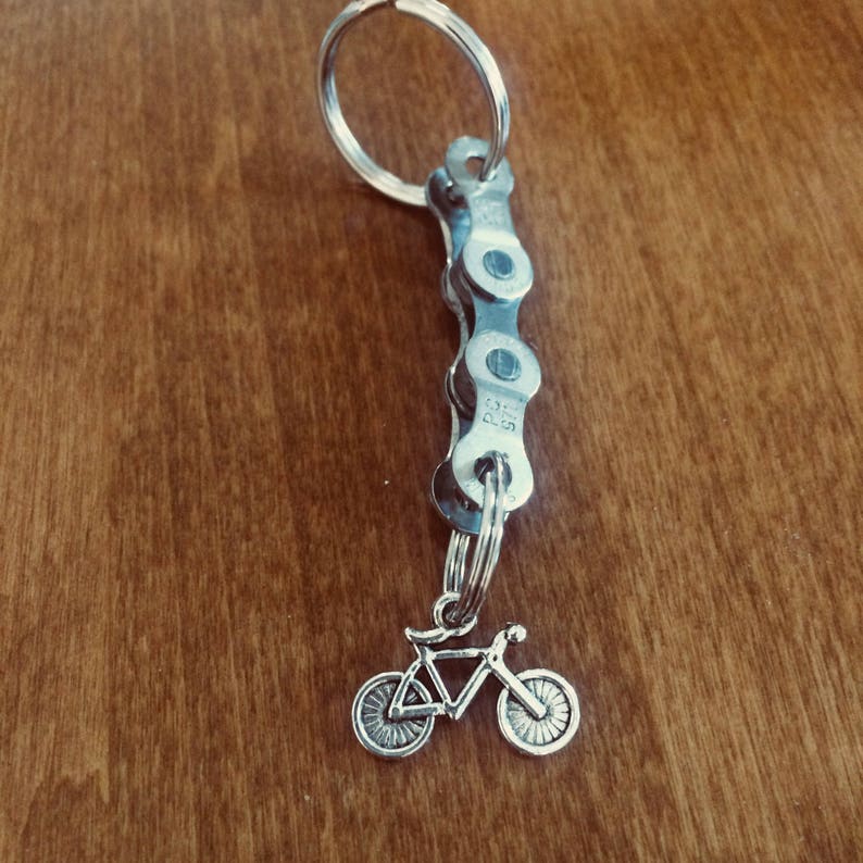 Bike Chain Keychain/Cyclist Gift/Bike Charm/Recycled Bike Chain image 2