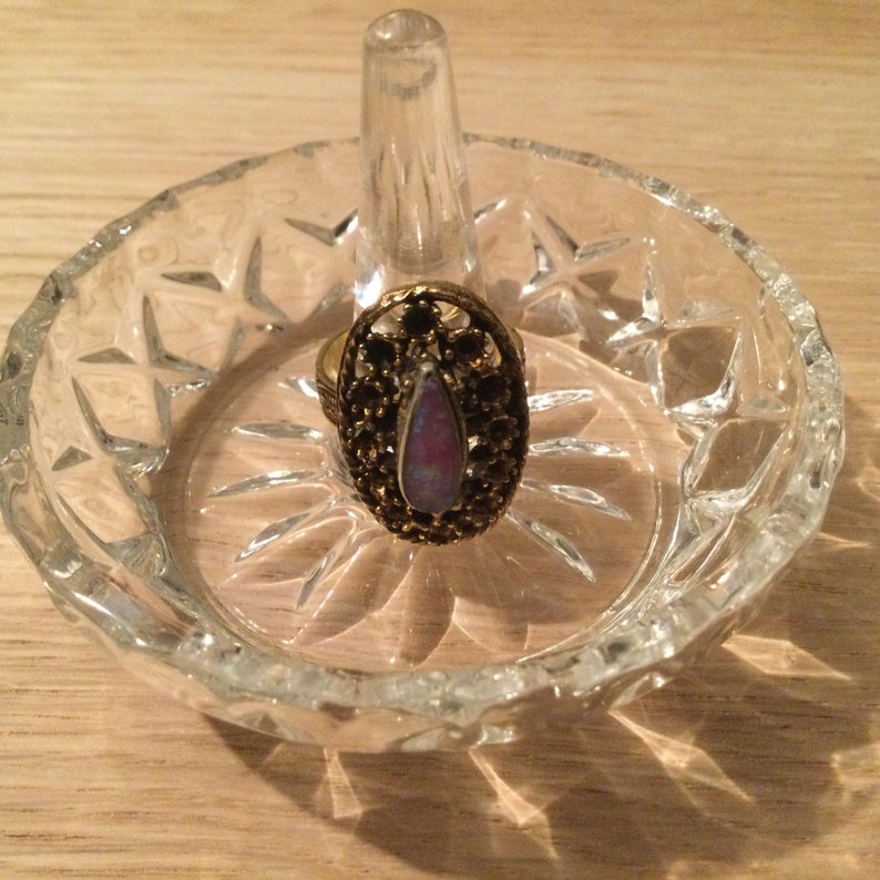 Vintage Style Jewelry Fire Opal Ring Upcycled Jewelry