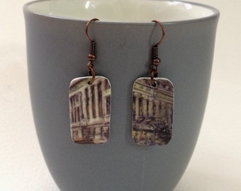 Hotel Room Key Card Earrings/Reclaimed Earrings/Upcycled Earrings