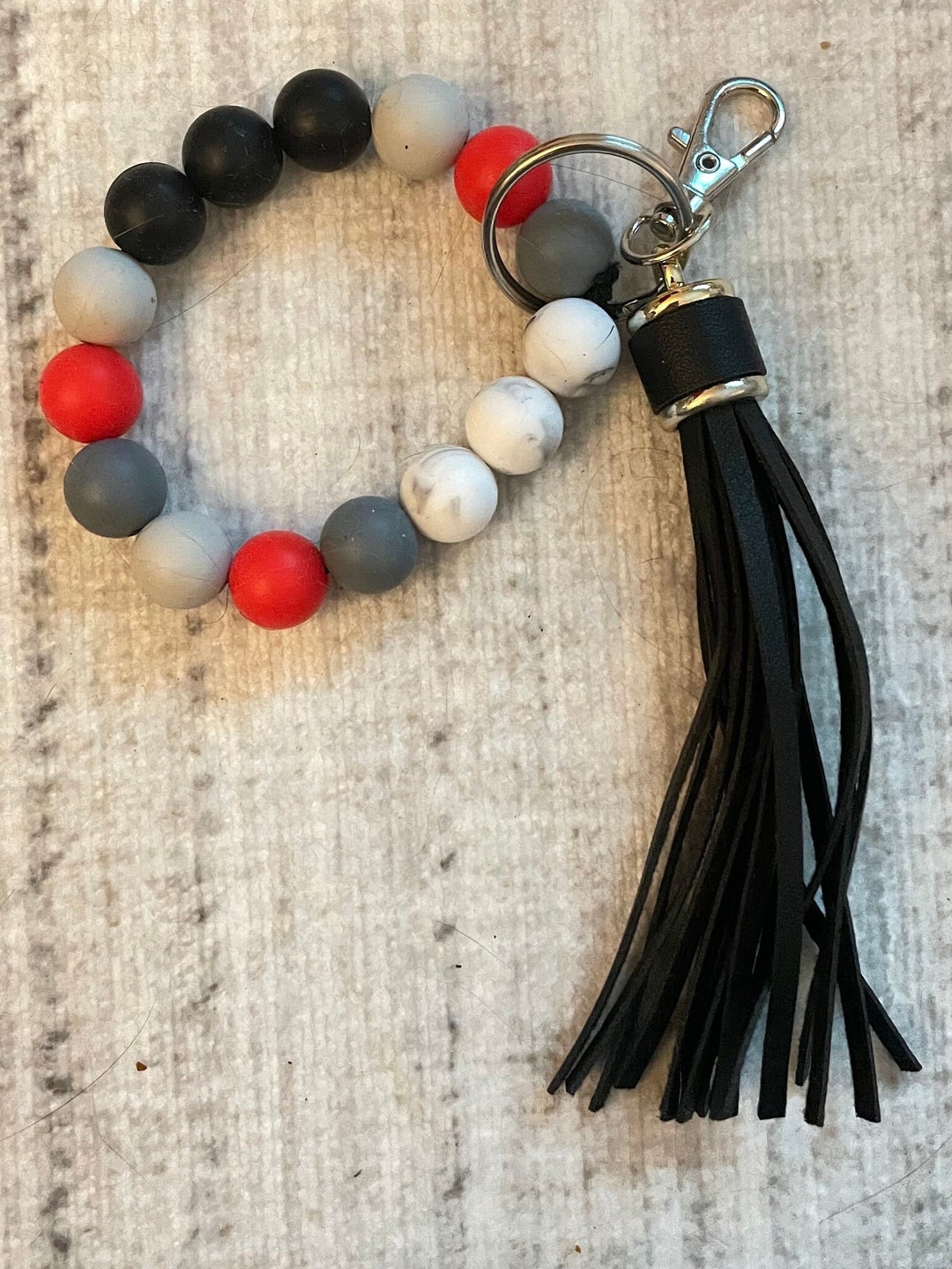 Beaded Bracelet Keychain Silicone Beaded Bracelet Cute Etsy