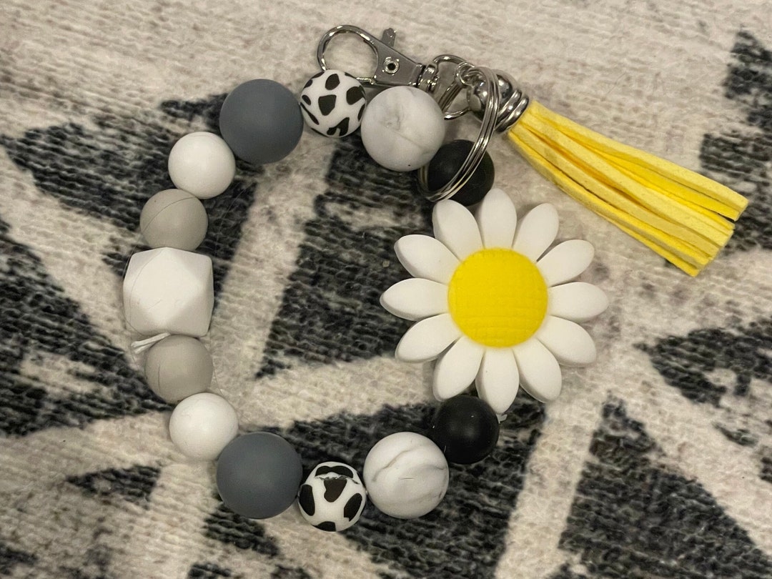 Beaded Bracelet Keychain Silicone Beaded Bracelet Cute Etsy