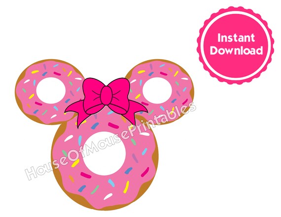 Printable Disney Minnie Mouse Snack Donut Iron On Family Etsy