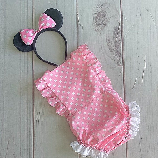 Minnie Mouse Romper, Toddler Girls Minnie Mouse Romper, Minnie Mouse Inspired Romper, Disney Minnie Mouse Onesie, Pink Minnie Mouse Clothes