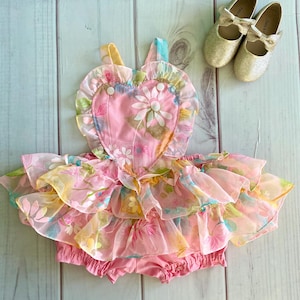 Vintage Dotted Swiss Heart Dress, Girls Heart Dress, Heart Romper, Tutu, Girls Easter Dress, Girls Birthday Dress, Valentines Dress