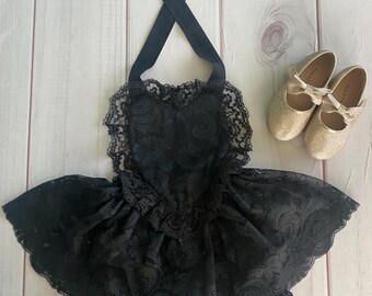 Vintage Inspired Heart Dress, Heart Romper, Heart Romper Dress, Lace Dress, Black Lace Dress Girls Heart Dress, Toddler Girls Heart Dress