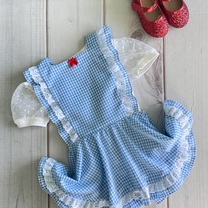 Handmade Blue Gingham Dorothy Dress: Wizard of Oz Costume, Costume Play Toddler Dorothy Dress