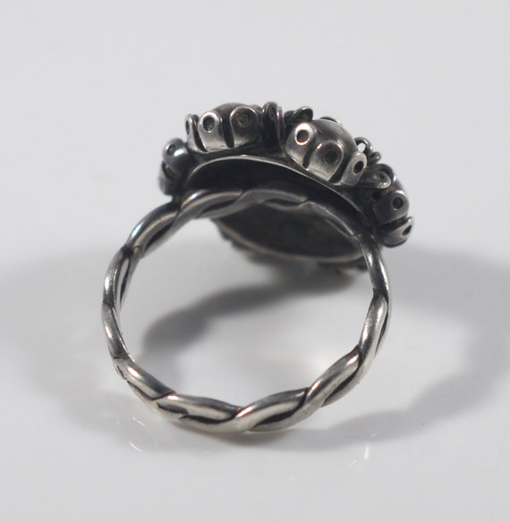 Vintage Russian Soviet Ring Hallmarked 875 Silver… - image 3
