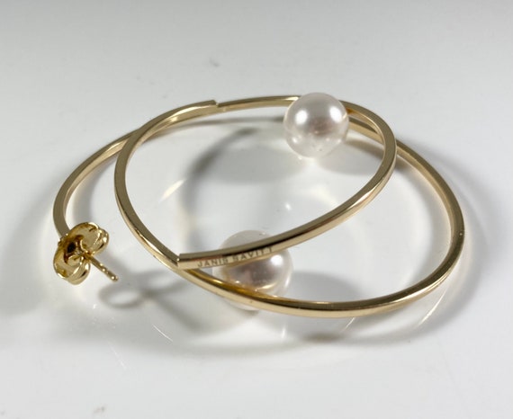 Janis savitt floating pearl hoop best sale earring