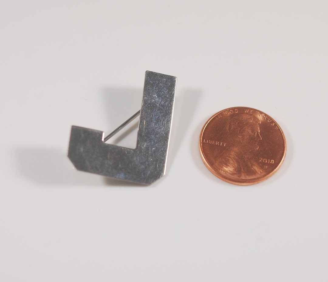 Vintage Letter J Pin Brooch Block Letter Initial Jewelry in Etsy