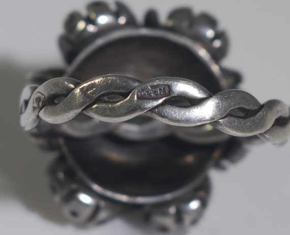 Vintage Russian Soviet Ring Hallmarked 875 Silver… - image 4