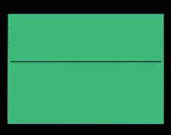 25 A7 Envelopes Medium True GREEN for 5x7 DIY Blanks - Cards Invitations Announcements Parties with Square Style Flap Good Quality
