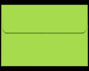 A7 Envelopes 5x7 LIME GREEN 25 DIY Blanks for Cards Invitations Announcements Parties with Square Style Flap Good Quality