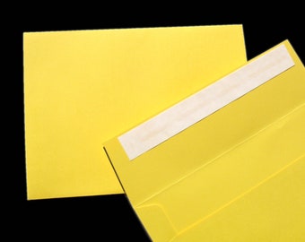 25 Envelopes 5x7 Sunflower YELLOW A7 DIY Blanks Peel & Seal for Cards Invitations Announcements Parties with Square Style Flap Good Quality