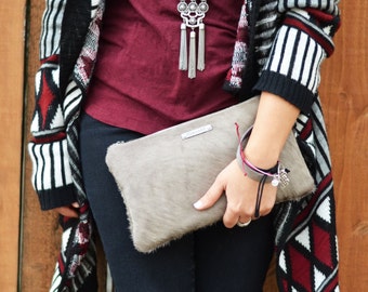 Poignet de veau gris / Poignet Dana en gris brouillard de mer