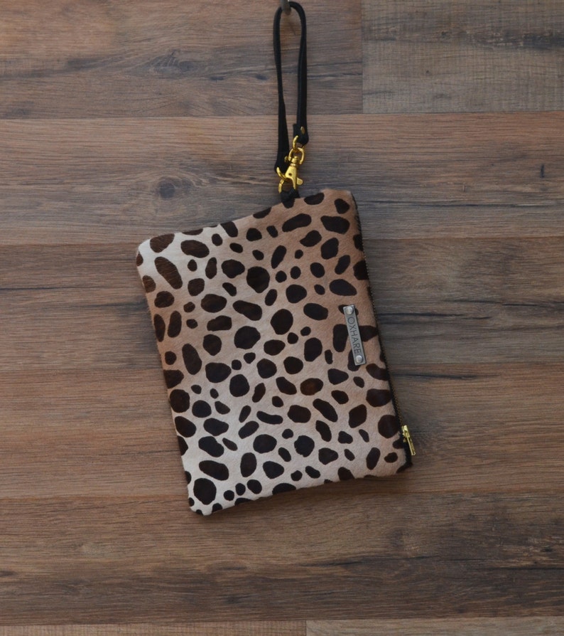 Calf Hair Wristlet / Pony Hair Leather Clutch Etsy