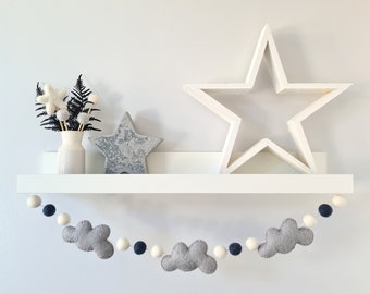 Grey Cloud Garland - Felt Nursery Decor